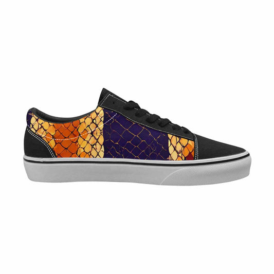 MEN'S Dark Snake Print Canvas Lace-Up Aesthetic Custom Shoes
