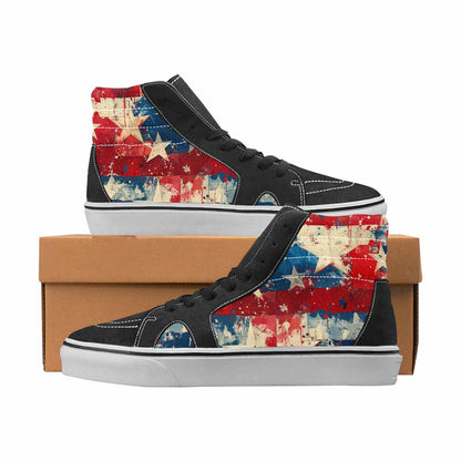 WOMEN'S Patriotic High Top Canvas Custom Design Vivid Custom Canvas Shoes