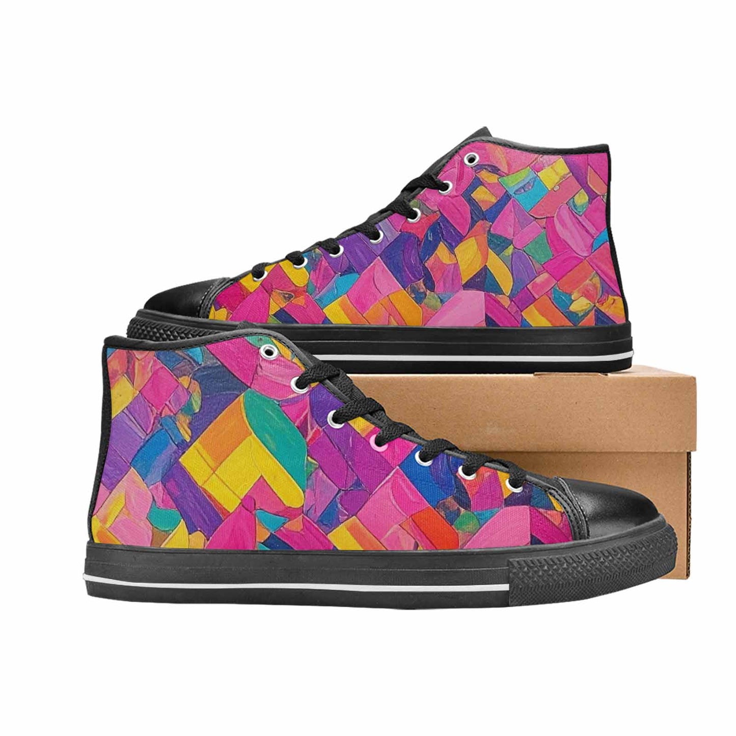 MEN'S Pansexual Flag Color High Top Canvas Y2K Sneakers