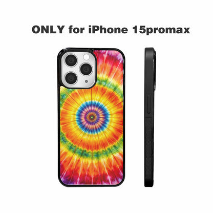 iPhone 15 Pro Max Case — Rainbow Spiral Tie Dye Custom, Custom Phone Case