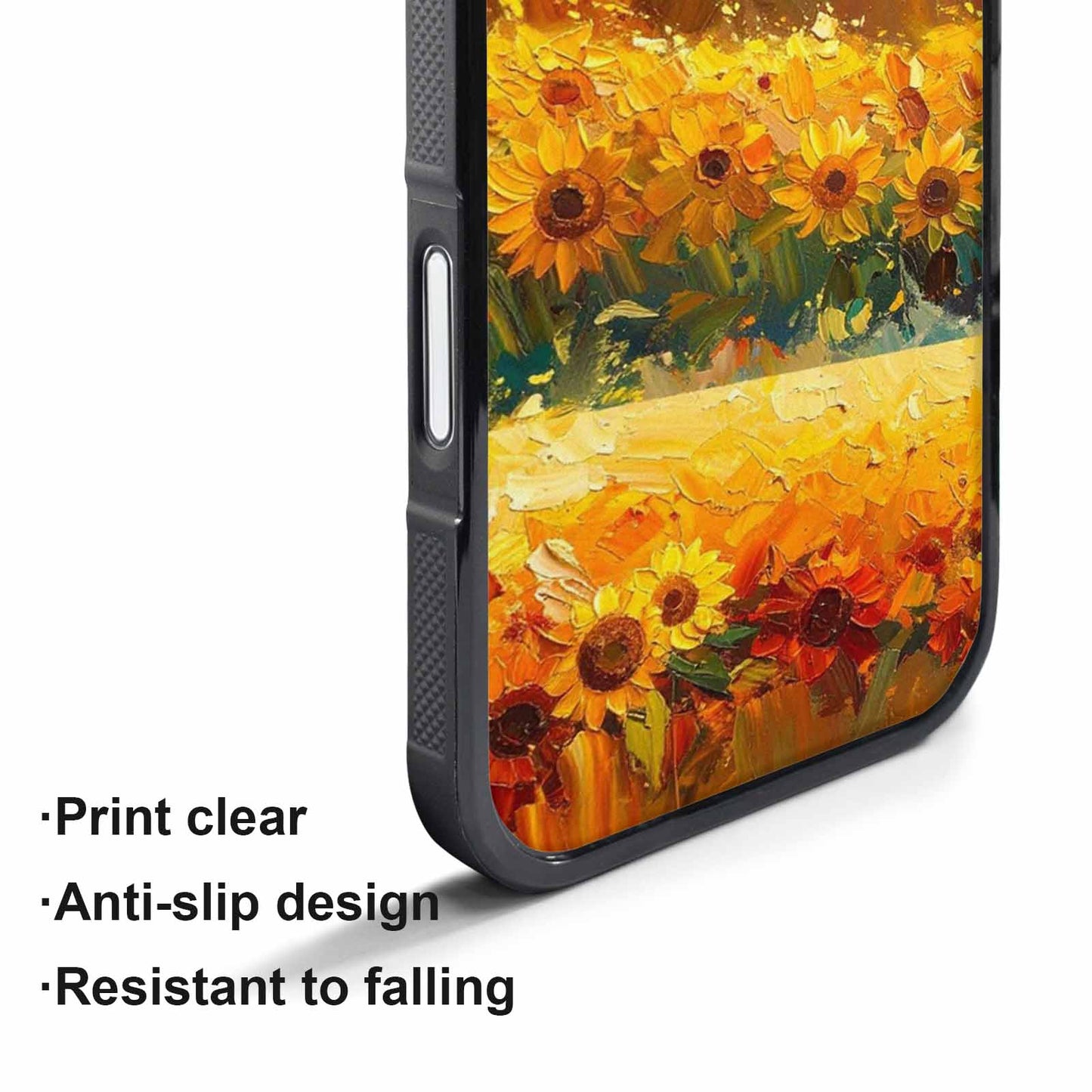 iPhone 17 Pro Case — Impressionist Sunflower Brushstroke Pattern Hundreds Floral, Custom Art Phone Cover