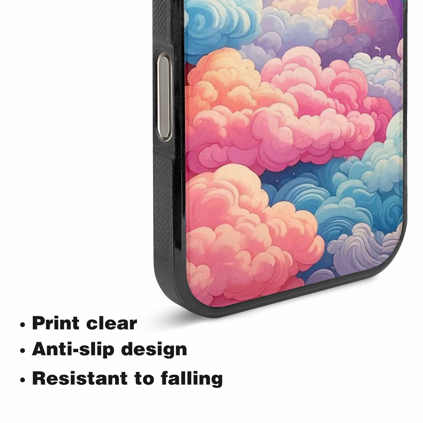 iPhone 16 Pro Max Case — Cloud And Rainbow Burst Pattern Hundreds, Personalized Phone Case