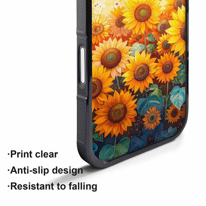 iPhone 17 Air Case — Full Color Vibrant Sunflower Burst Floral, Custom Printed Phone Case