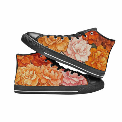 MEN'S Lesbian Flag Color High Top Canvas Y2K Custom Shoes