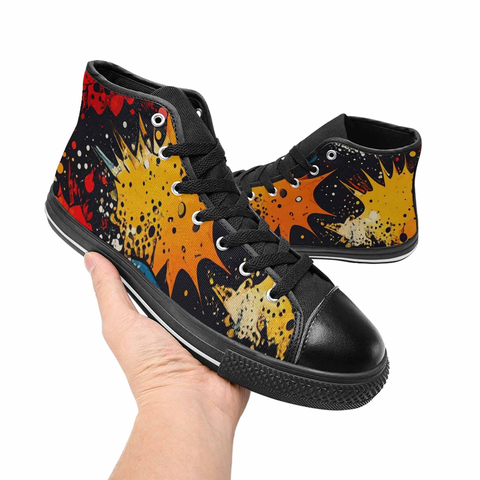 WOMEN'S Comic Book Halftone High Top Canvas Dreamcore Custom Sneakers