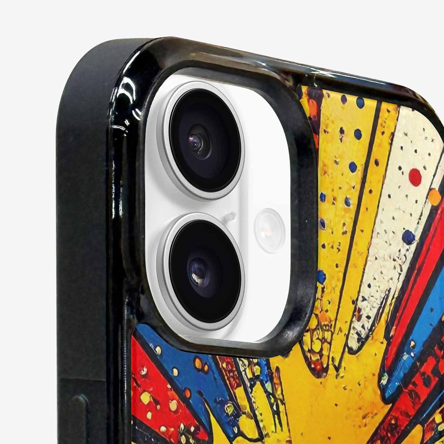 iPhone 16 Case — Comic Halftone Comic Bursts Pattern Hundreds, Customized Protective Case
