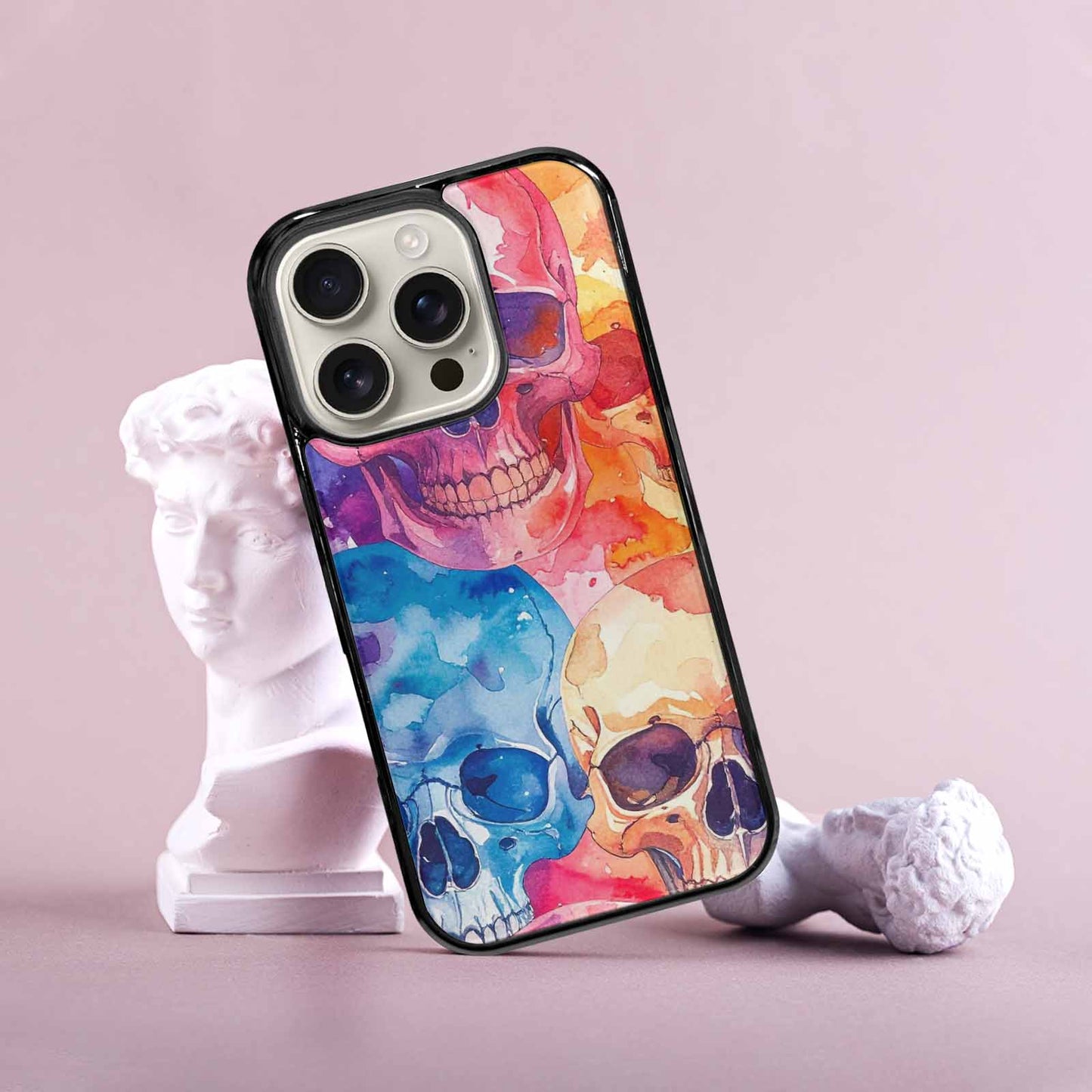 iPhone 16 Pro Case — Kulls Watercolor Skulls Small Skull Pattern, Original Design Phone Case