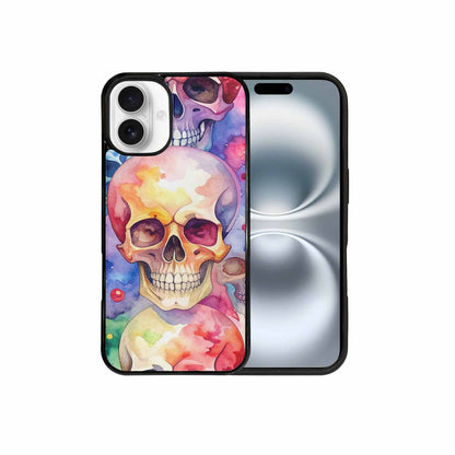 iPhone 16 Plus Case — Kulls Watercolor Skulls Small Skull Pattern, Custom Printed Phone Case