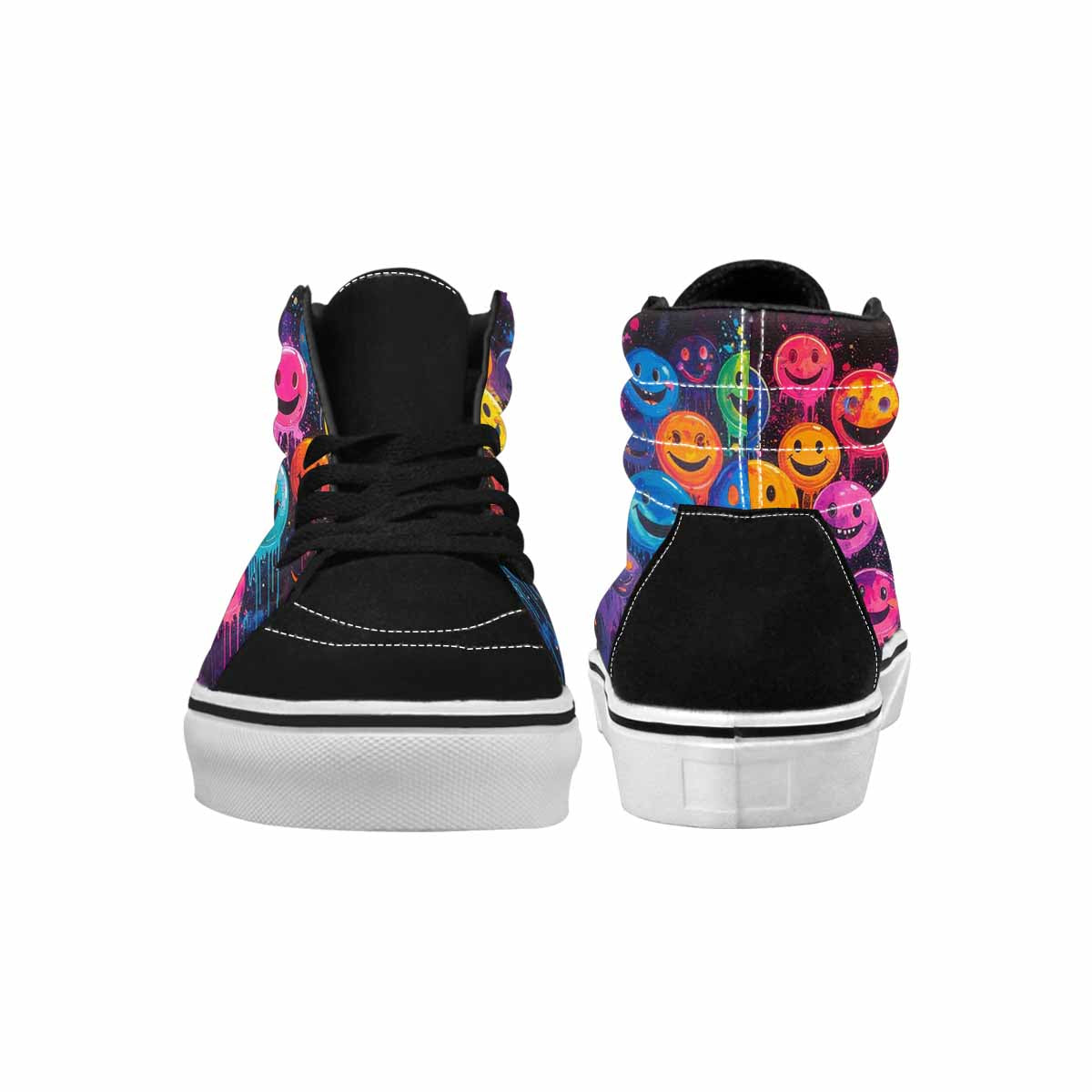 MEN'S Smiley Faces × Glow High Top Canvas Grunge Custom Shoes