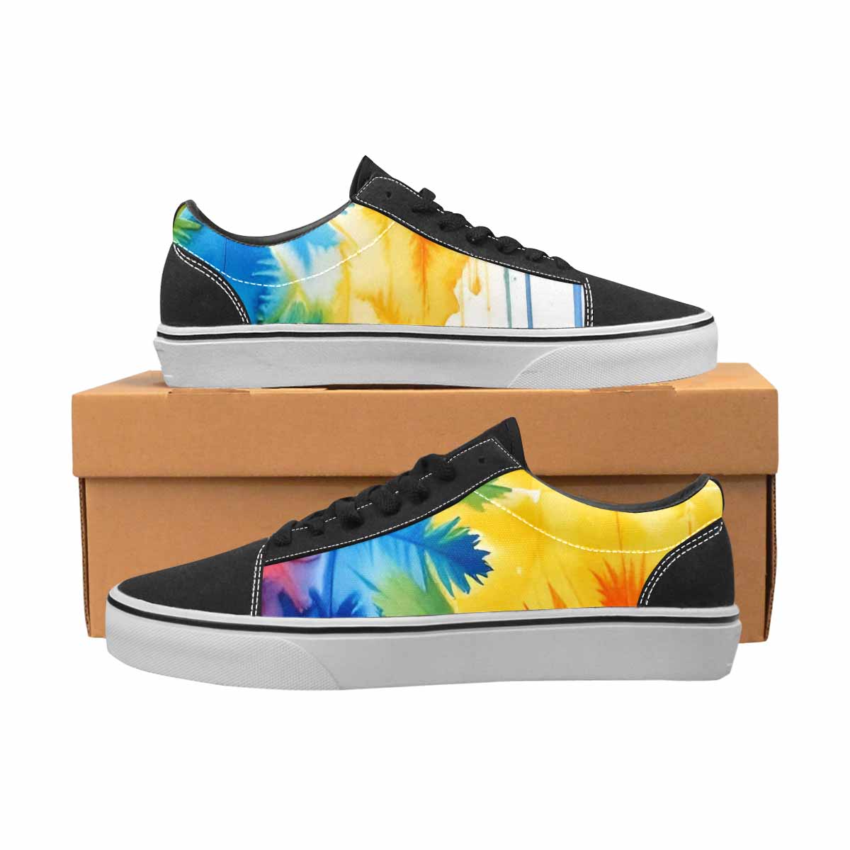 WOMEN'S Tie Dye Drip Canvas Lace-Up Neon Fantasy Sneakers