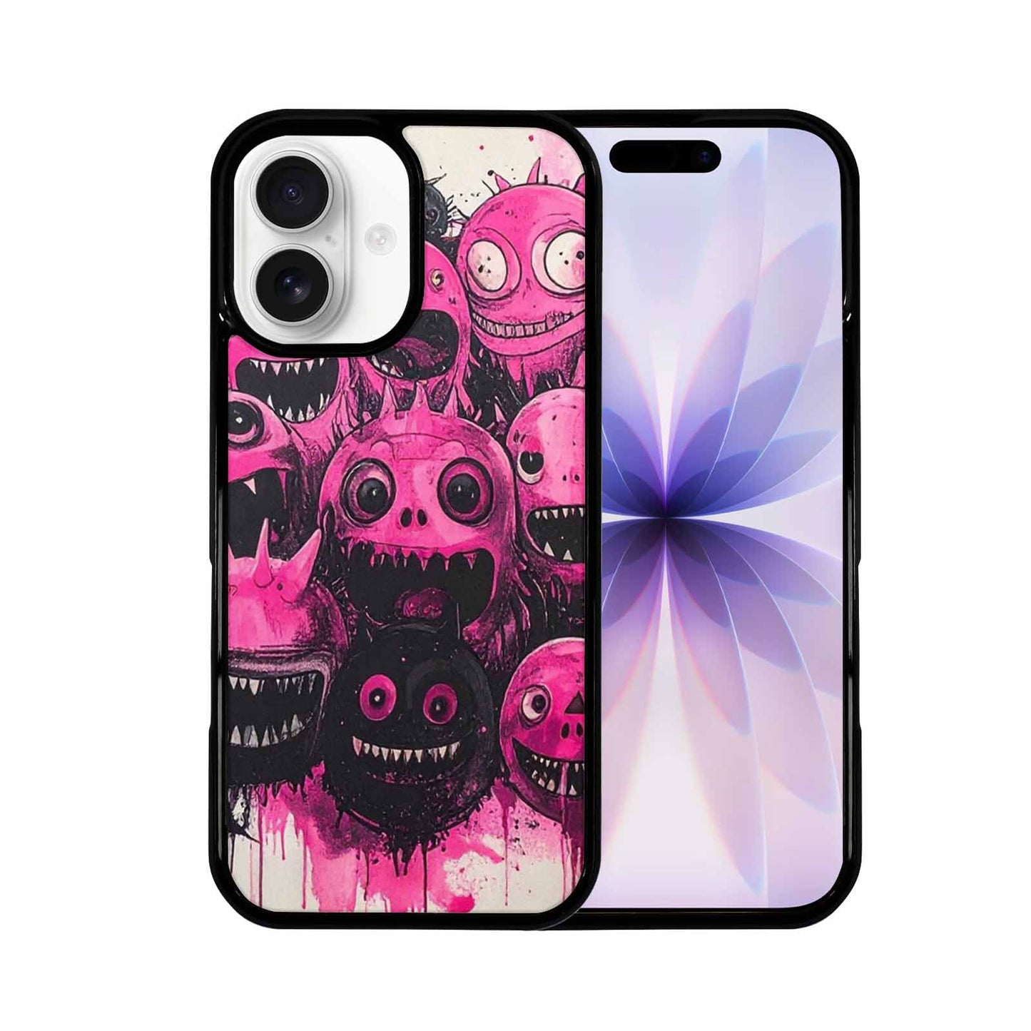 iPhone 17 Case — Black &amp; Pink Ink Cartoon Cute, Custom Made Phone Cover