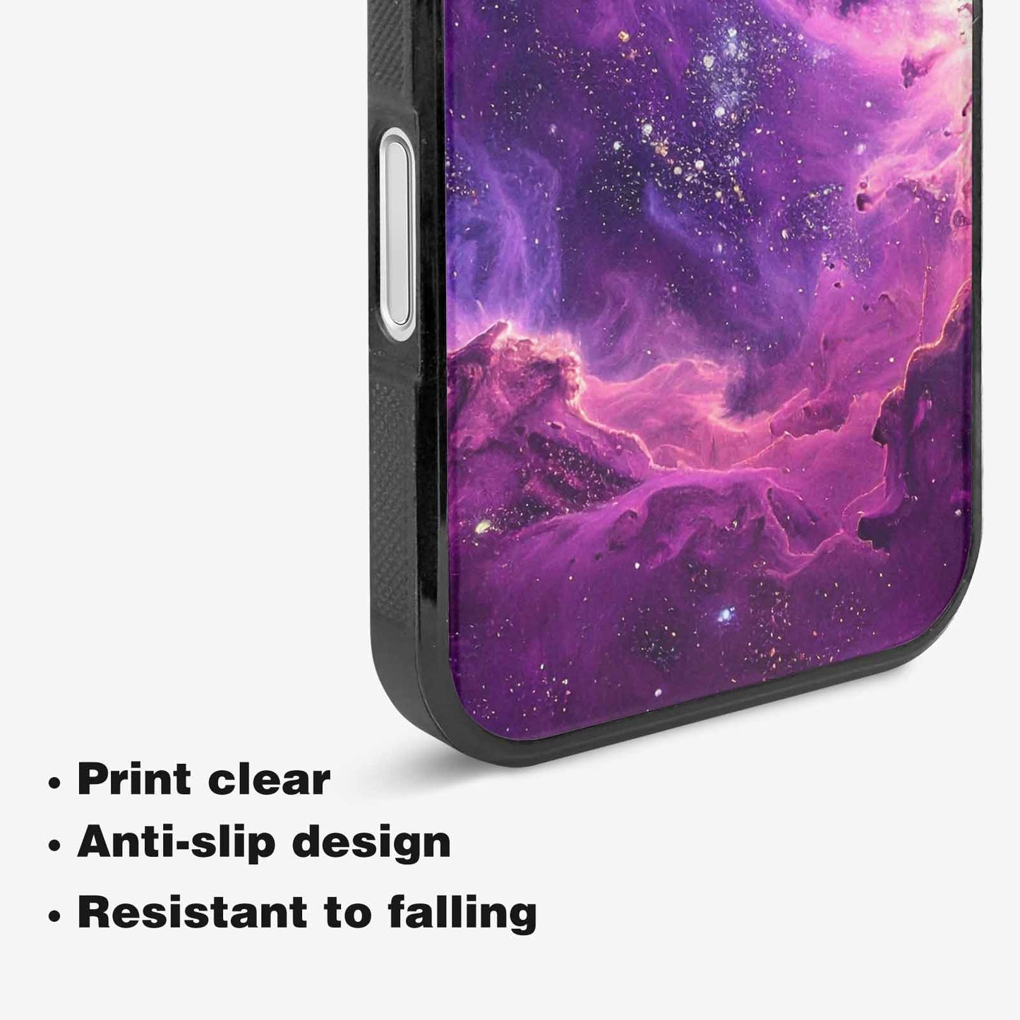 iPhone 16 Case — Purple Color Tones Nebula Texture With, Custom Print Case Cover