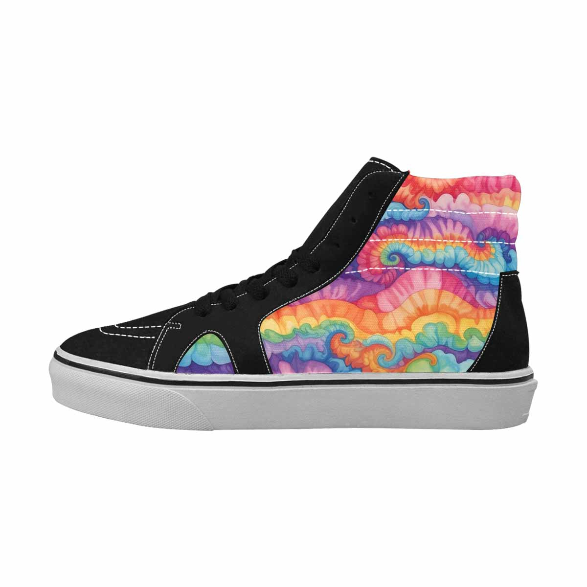 MEN'S Tie High Top Canvas Melting Art Custom Sneakers