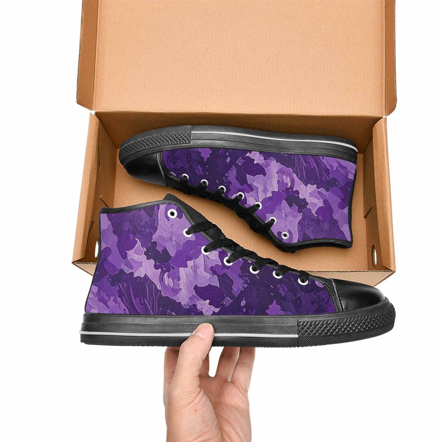 MEN'S Military Camouflage Blotch High Top Canvas Cottagecore Custom Sneakers