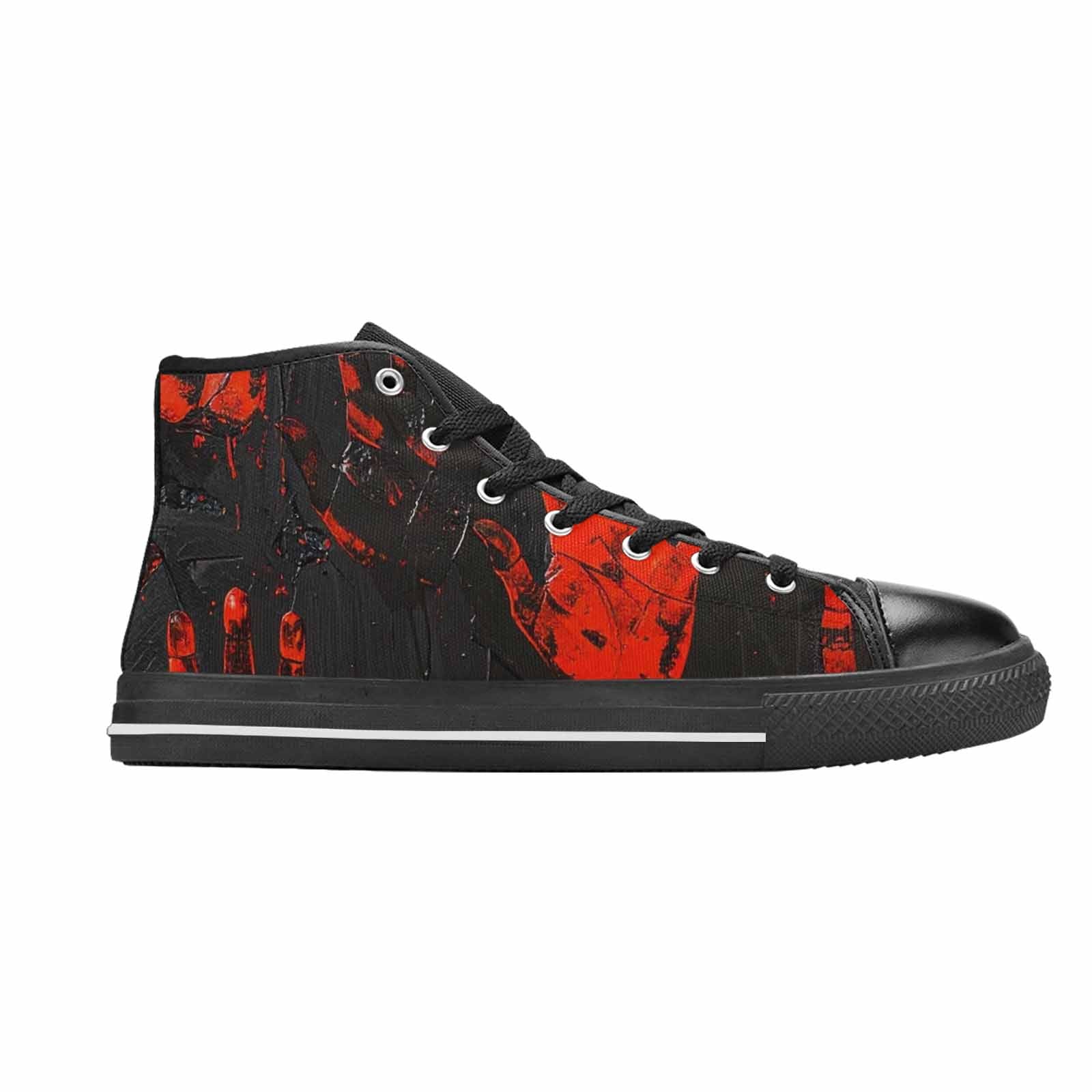 WOMEN'S Halloween Splatter Handprint High Top Canvas Vivid Custom Sneakers