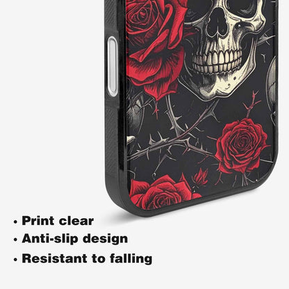 iPhone 16 Plus Case — Ornate Gothic Skulls Roses, Personalized Phone Case