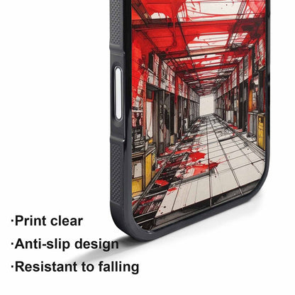 iPhone 17 Pro Case — Liminal Space Fragment Black Red Galaxy, Custom Printed Phone Case