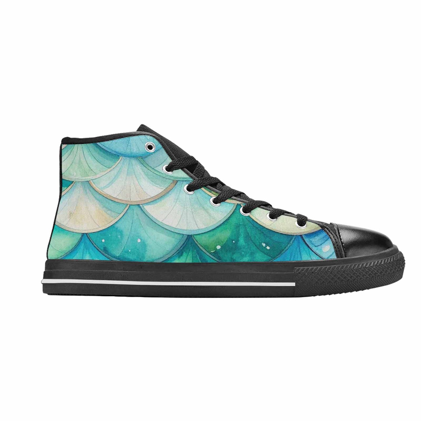 MEN'S Mermaid Scale High Top Canvas Aesthetic Sneakers