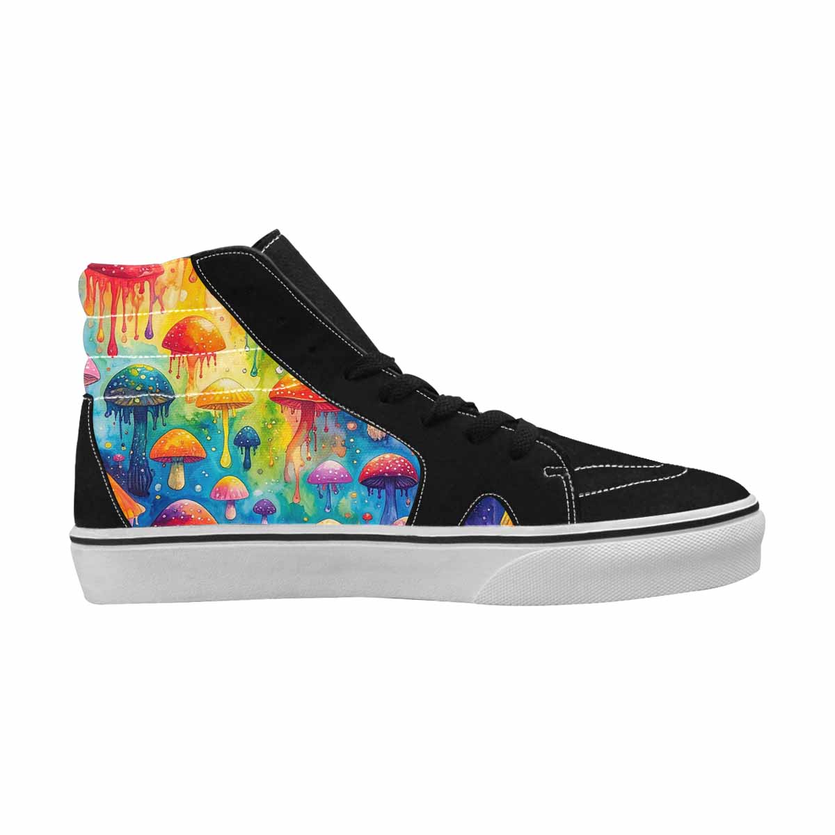 MEN'S Mushrooms High Top Canvas Wearable Art Melting Art Shoes
