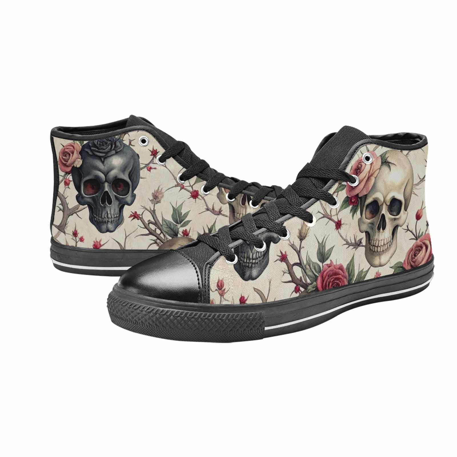 MEN'S Skulls - Roses High Top Canvas Vivid Shoes