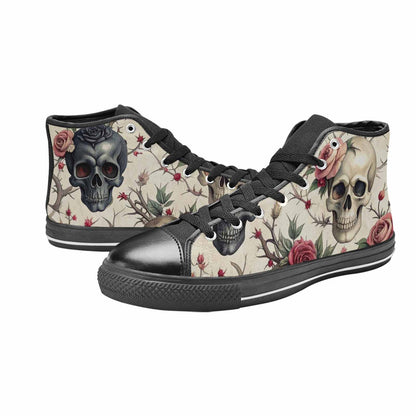 MEN'S Skulls - Roses High Top Canvas Vivid Shoes