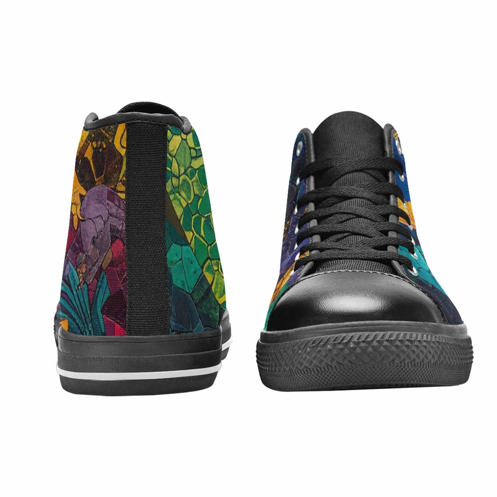 WOMEN'S Dinosaur Silhouette High Top Canvas Grunge Shoes