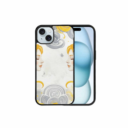 iPhone 15 Plus Case — Gemini Twins Zodiac Pattern Seamless Repeat, Custom Art Phone Cover