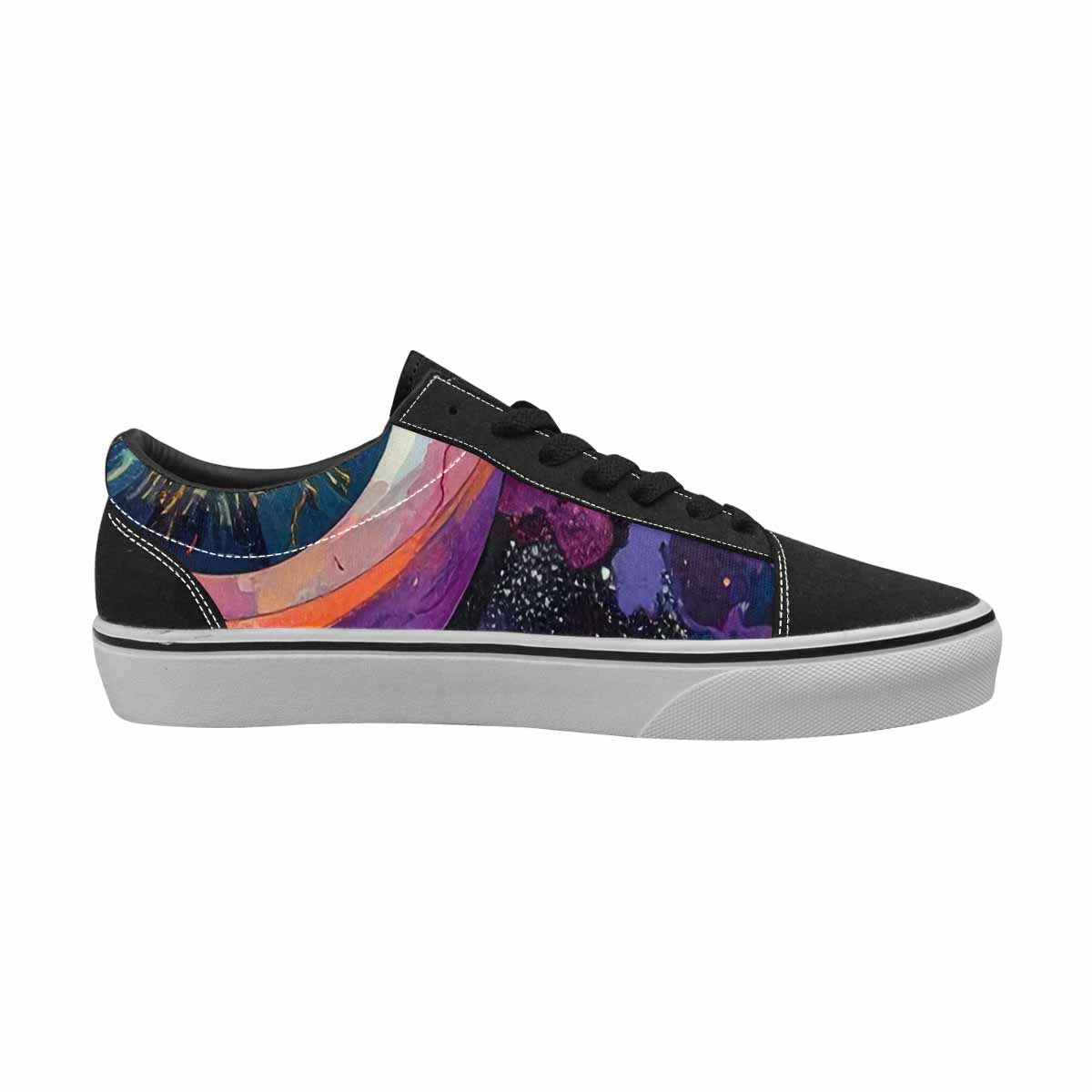 WOMEN'S Cartoon Eyeballs Galaxy Canvas Lace-Up Wallpaper Art Custom Sneakers