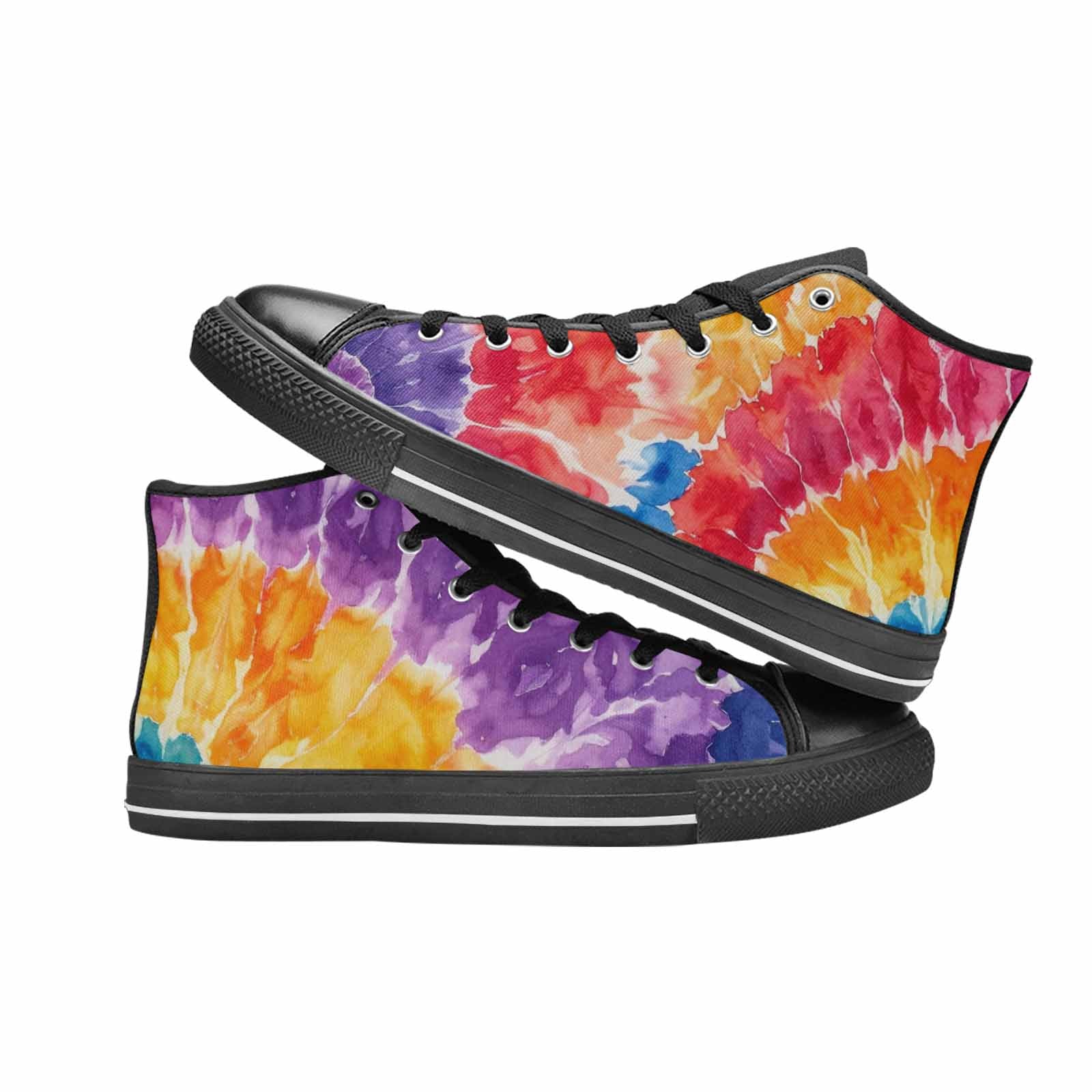 MEN'S Tie Dye Swirl High Top Canvas Aesthetic Custom Sneakers