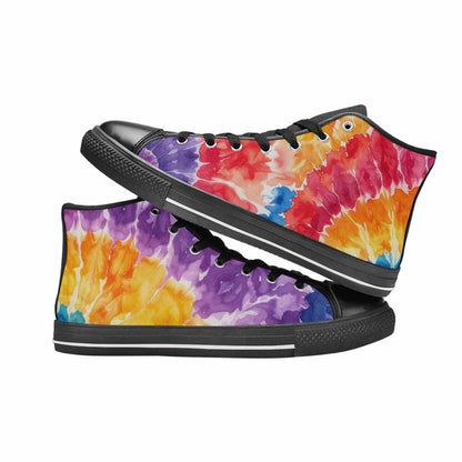 MEN'S Tie Dye Swirl High Top Canvas Aesthetic Custom Sneakers