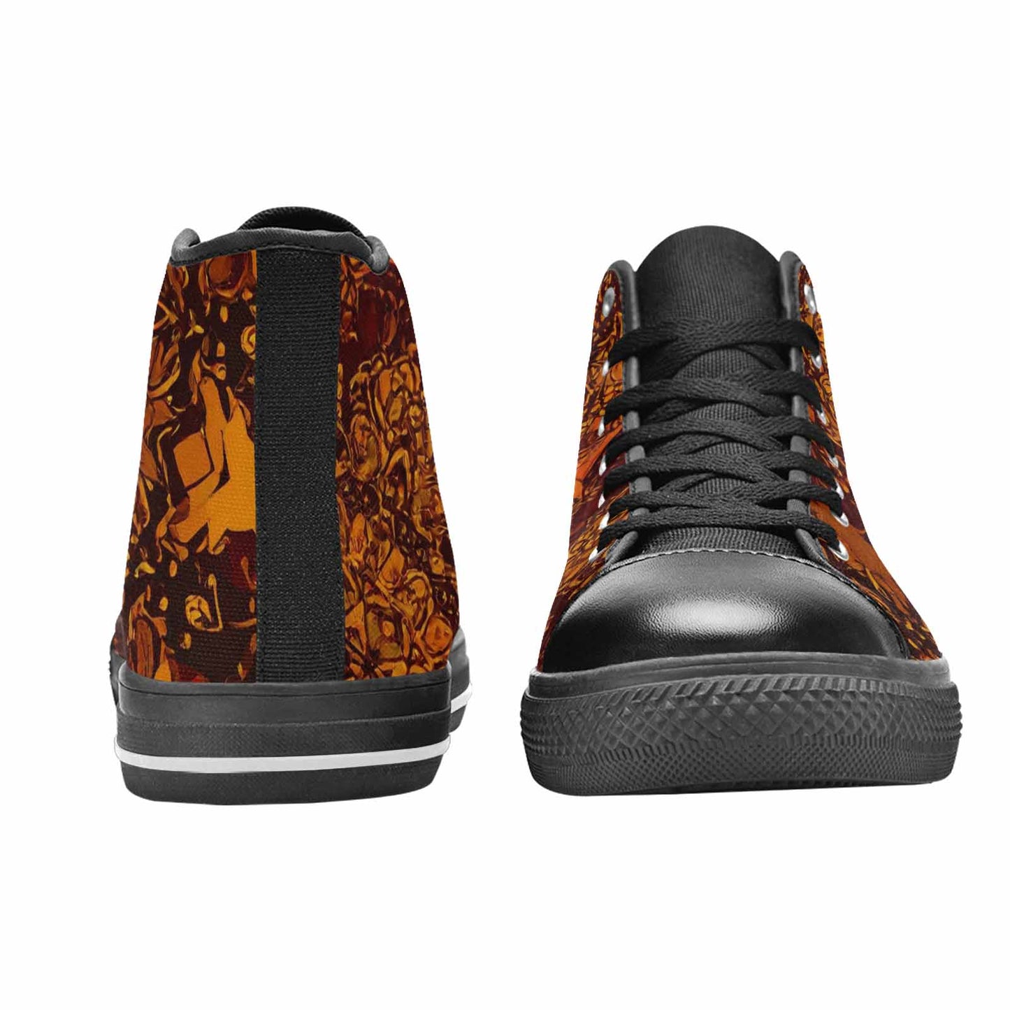 MEN'S Mandala Lions High Top Canvas Grunge Custom Sneakers