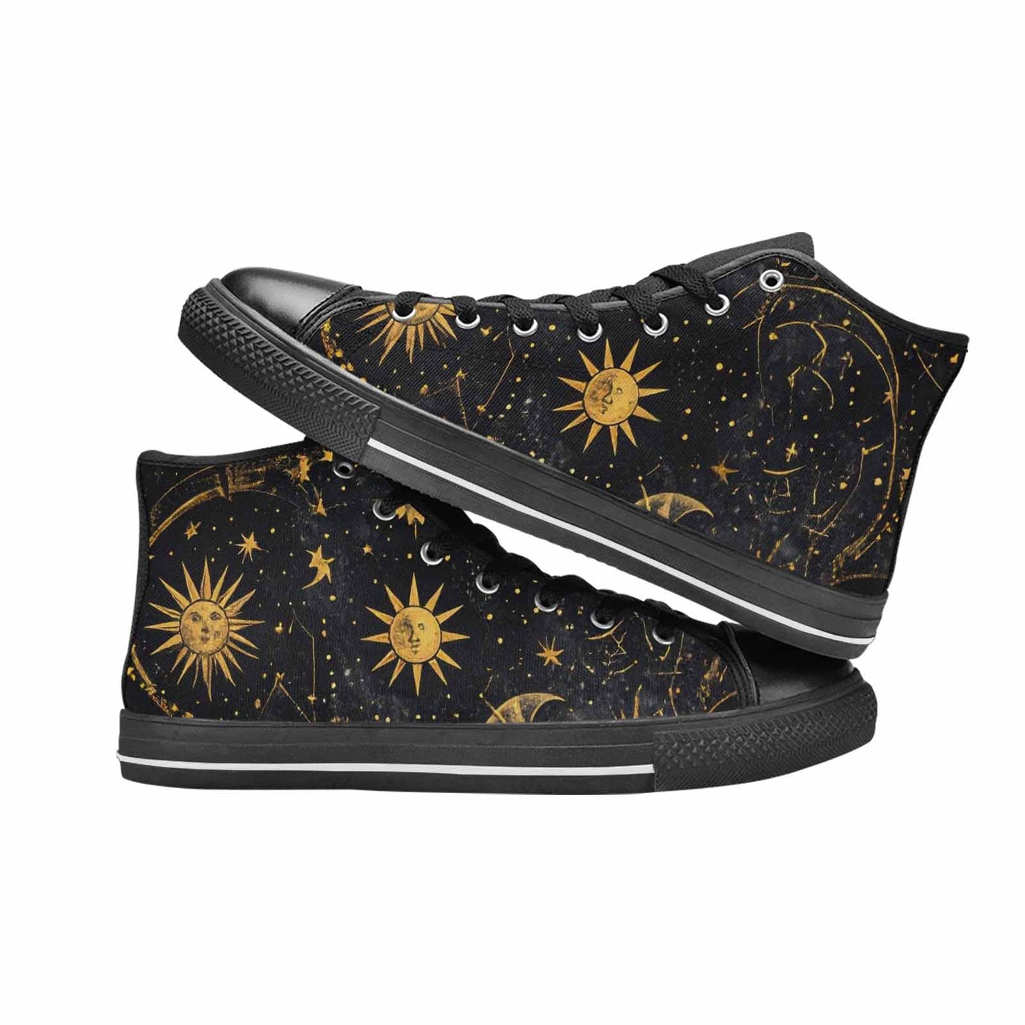 MEN'S Zodiac Constellation Star High Top Canvas Wallpaper Art Custom Sneakers
