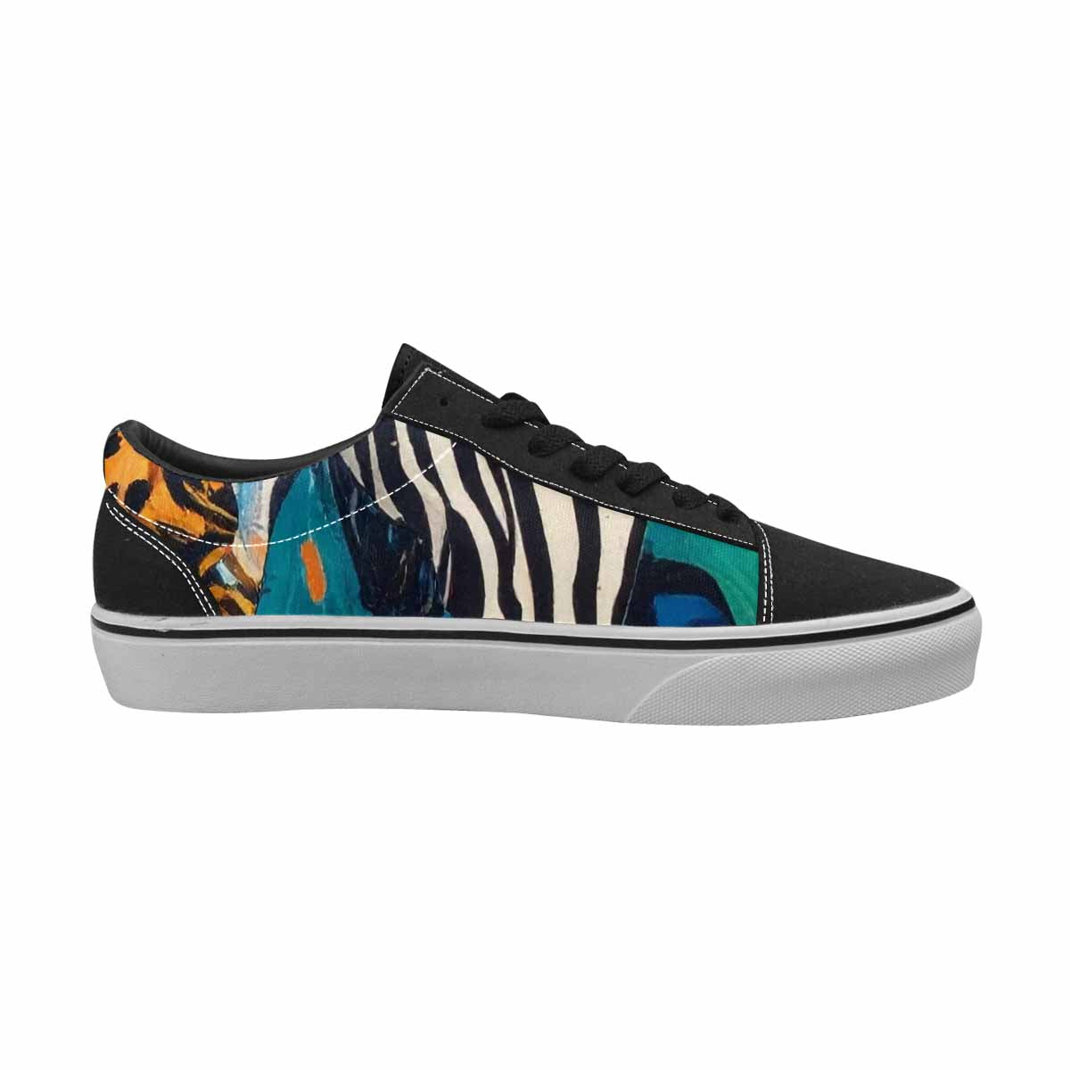 WOMEN'S Full Color Vibrant Animal Lace-Up Canvas Vibrant Chaos Custom Sneakers