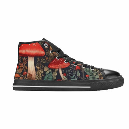 MEN'S Mushroom High Top Canvas Wallpaper Art Sneakers