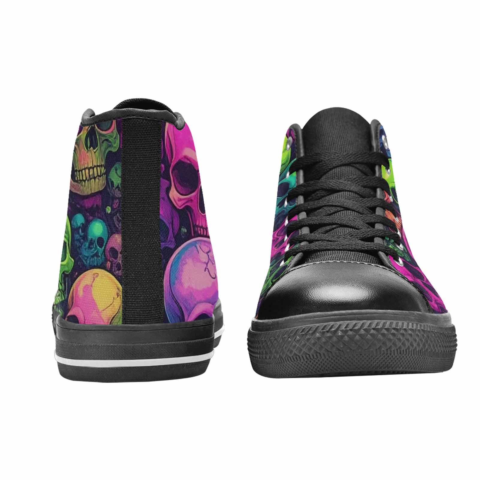 MEN'S Skulls - Neon High Top Canvas Dreamcore Custom Sneakers