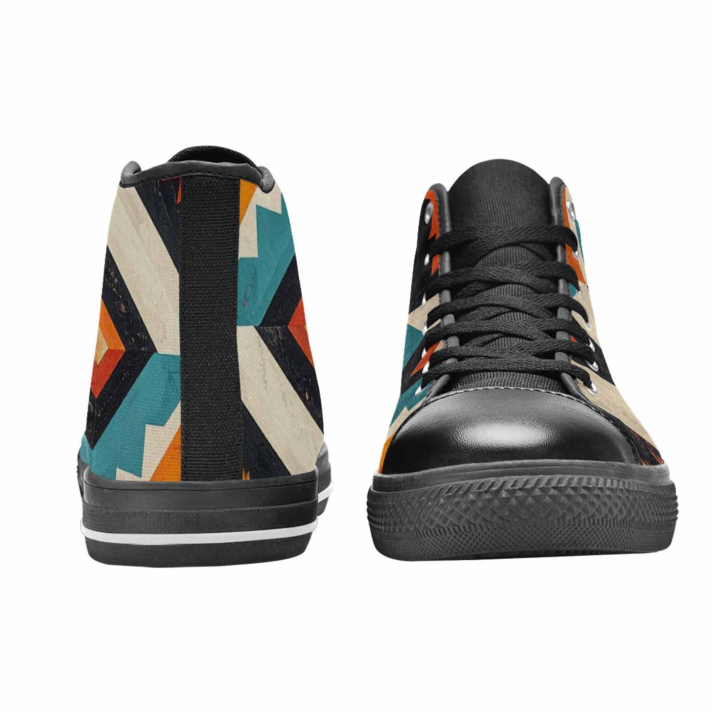 WOMEN'S Southwestern Geometric Diamond High Top Canvas Y2K Shoes