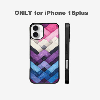 iPhone 16 Plus Case — Genderfluid Flag Color Theme Small Rainbow, Customized Protective Case