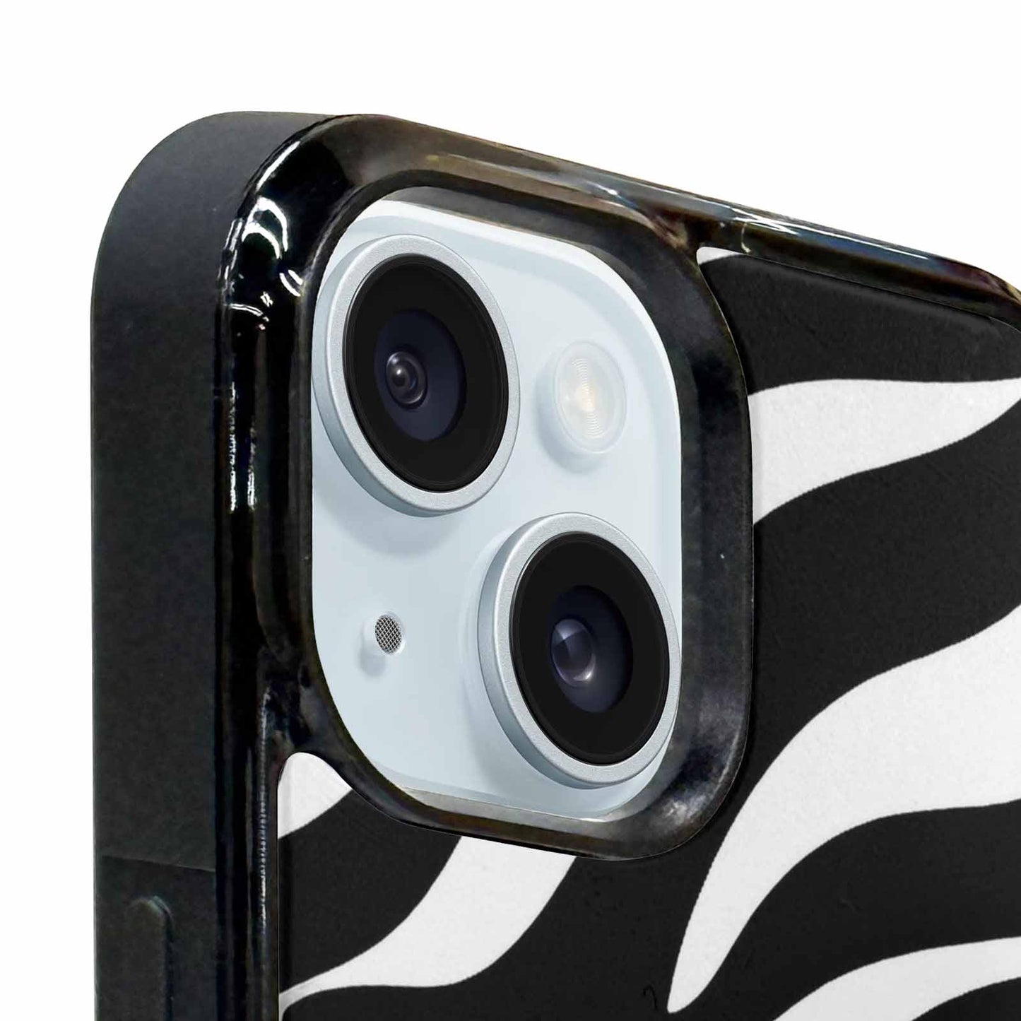 iPhone 15 Case — Zebra Print Black White Custom, Custom Print Case Cover