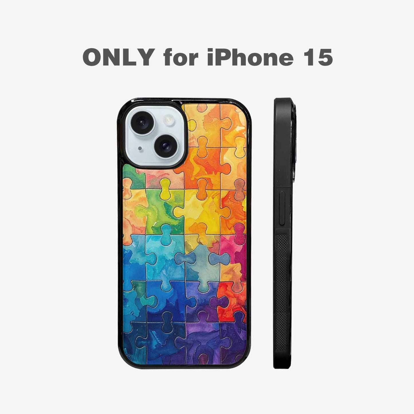 iPhone 15 Case — Autism Puzzle Pieces Puzzle Piece Pattern, Custom Designed Case Cover