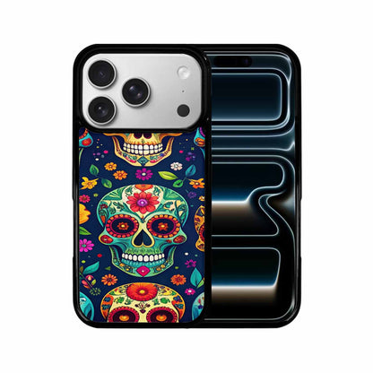 iPhone 17 Pro Case — Rainbow Sugar Skull Weave, Unique Phone Case Design