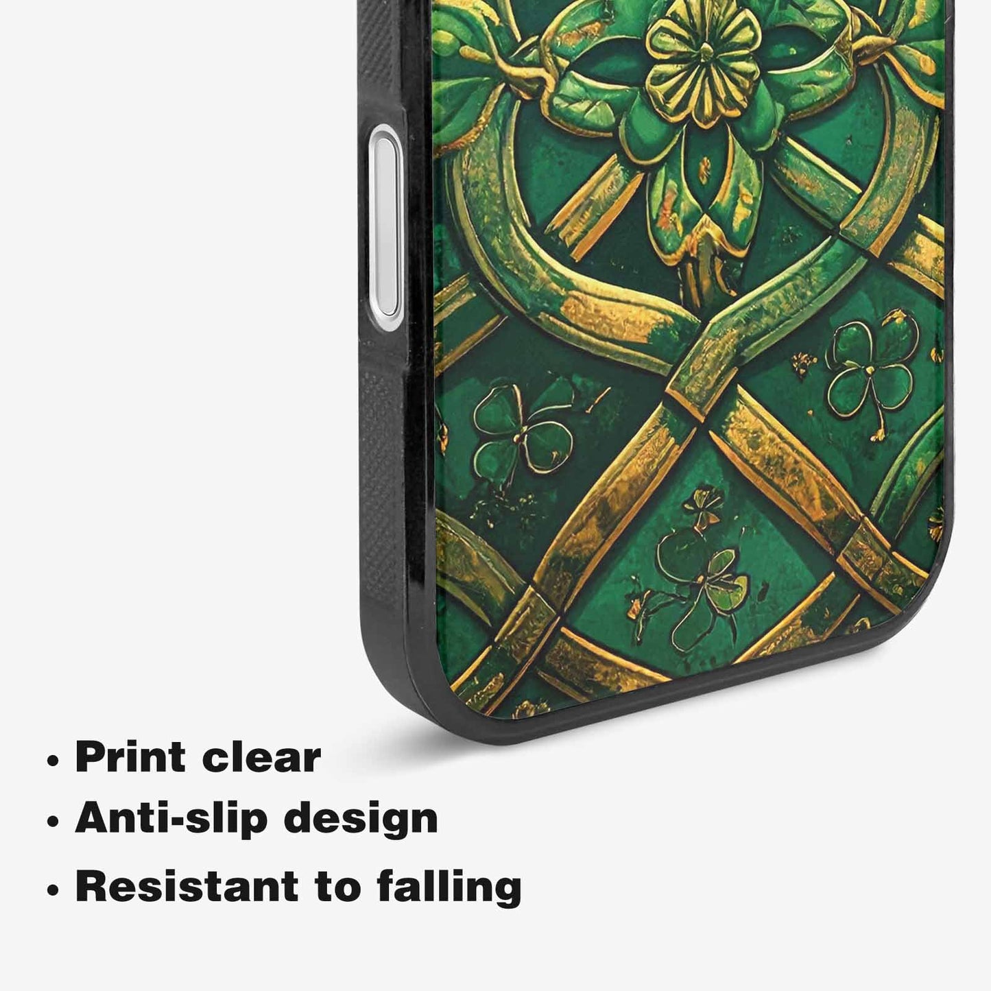 iPhone 16 Plus Case — Irish Celtic Knot Pattern Shamrocks Seamless, Original Design Phone Case