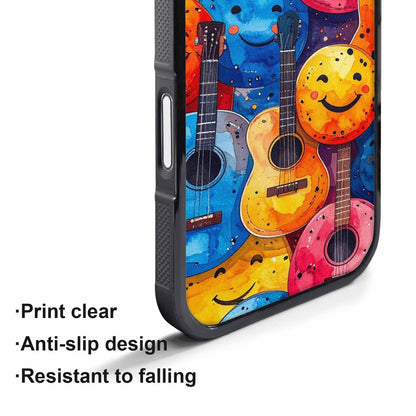 iPhone 17 Pro Case — Watercolor Smiley Face Guitar Watercolor Abstract, Customized Protective Case