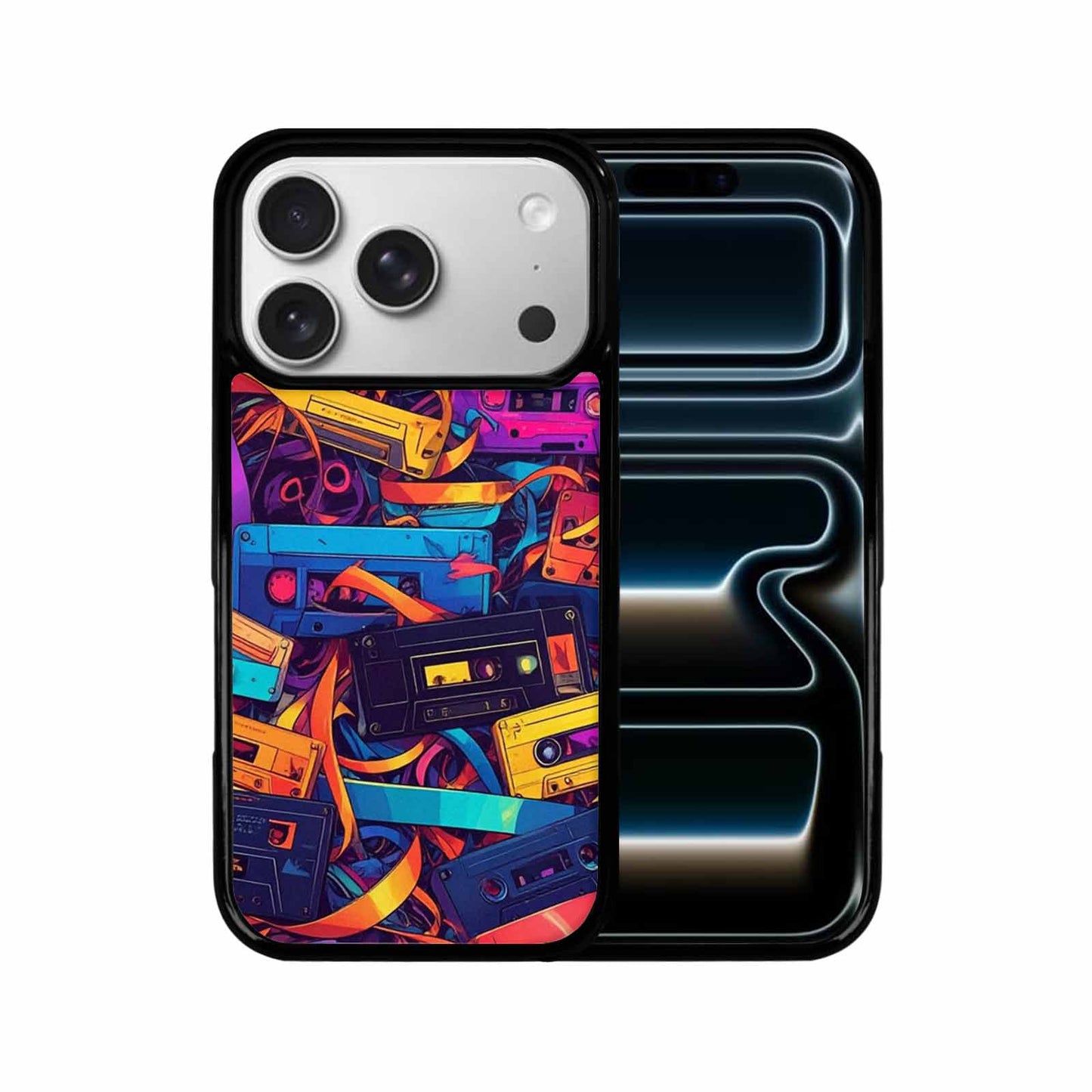 iPhone 17 Pro Case — Retro Cassette Tape Pattern Hundreds Retro, Unique Phone Case Design
