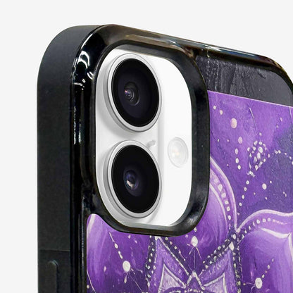 iPhone 16 Case — Purple Mandala Bohemian Print Edge To, Original Design Phone Case