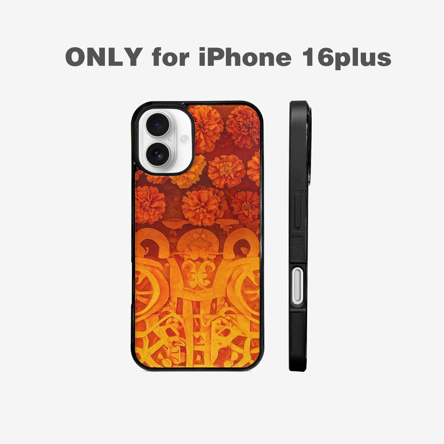 iPhone 16 Plus Case — Marigold Day Of The Dead Marigold, Customized Protective Case