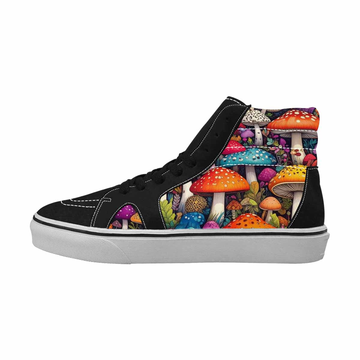 MEN'S Mushrooms High Top Canvas Wallpaper Art Custom Sneakers