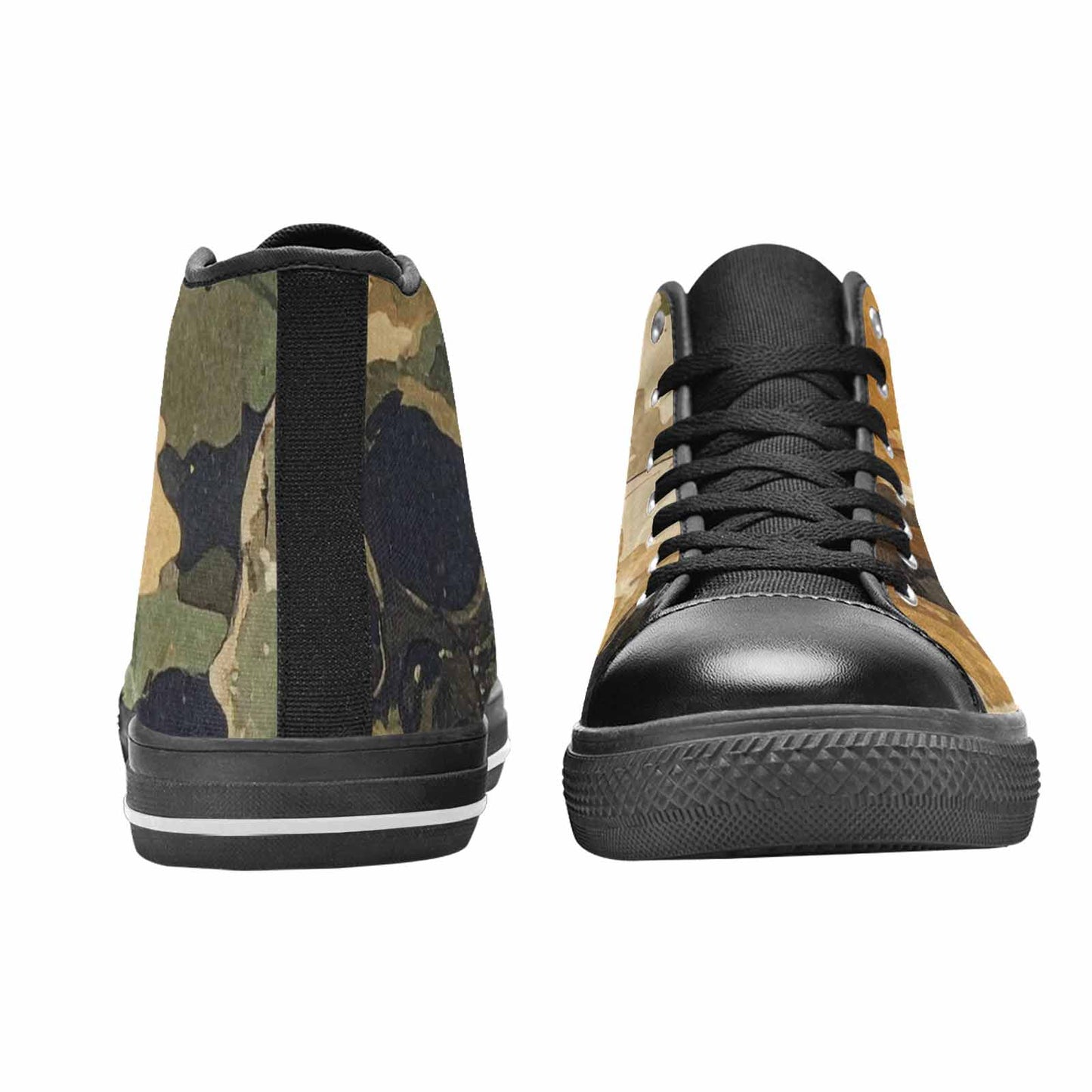 WOMEN'S Military Camo Skull High Top Canvas Dreamcore Custom Sneakers