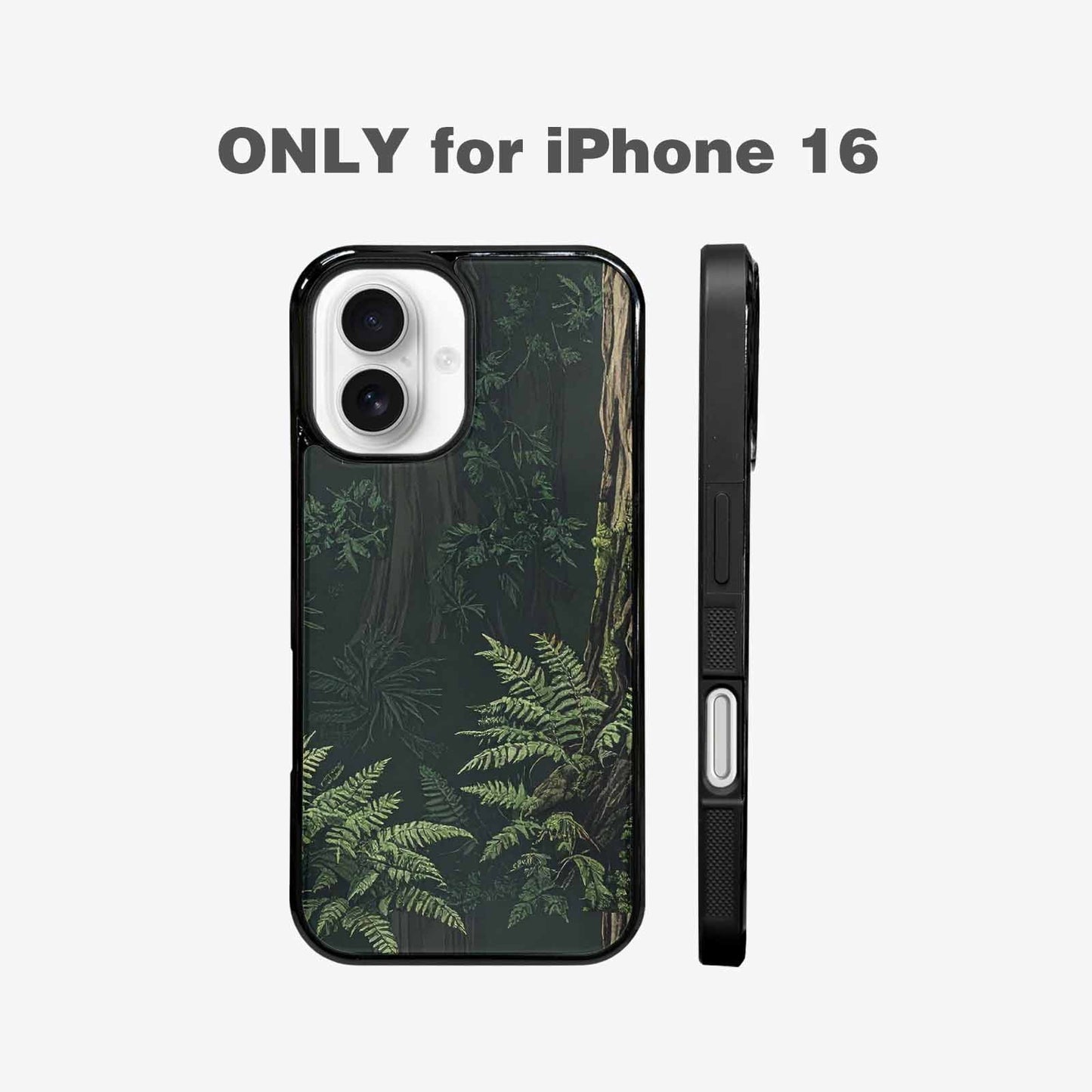 iPhone 16 Case — Seamless Pattern Ancient Redwood Forest Giant, Customized Protective Case