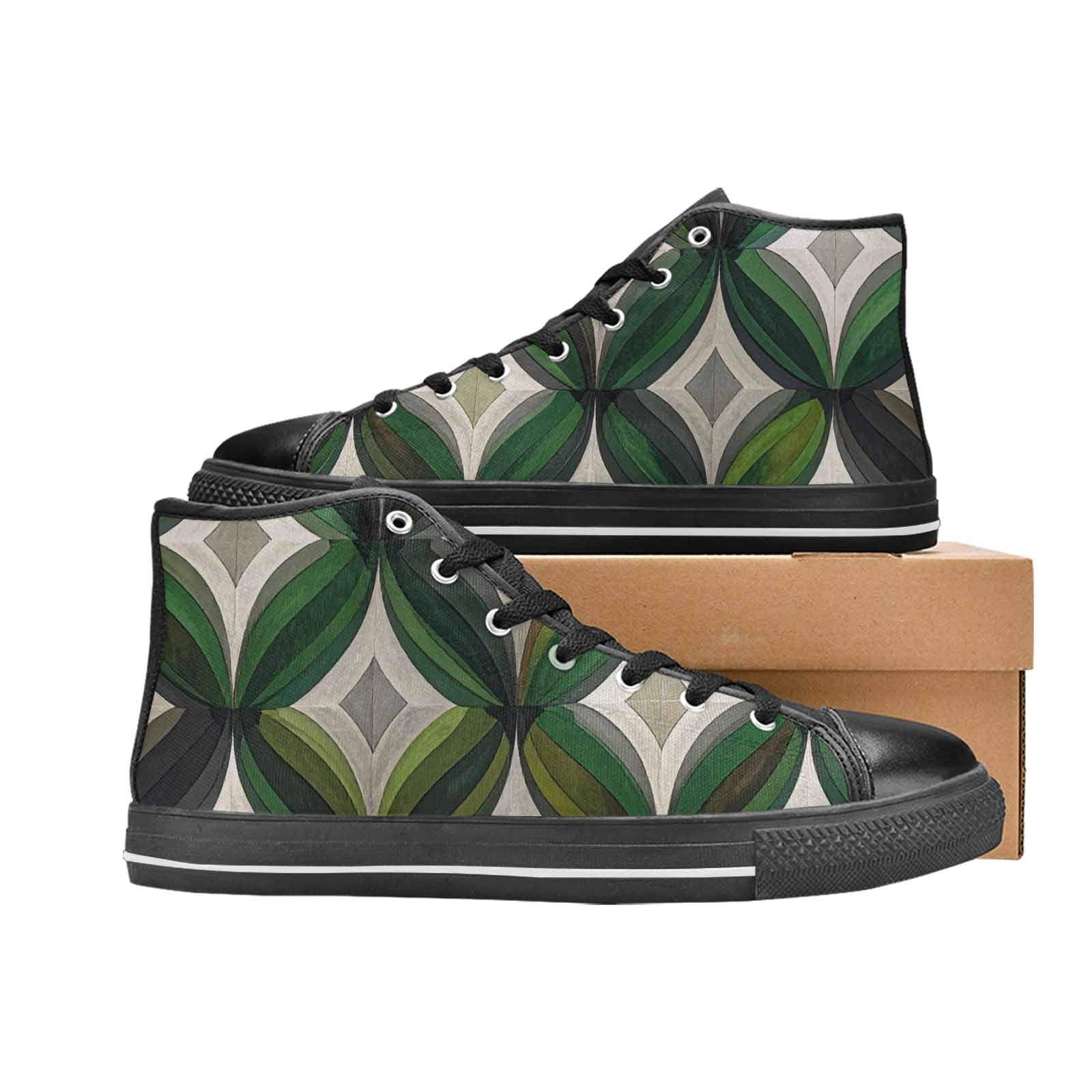 MEN'S Aromantic Flag Color High Top Canvas Surreal Custom Shoes