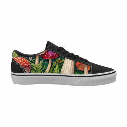WOMEN'S Mushrooms  Botanical Mushrooms Lace-Up Canvas Vivid Custom Sneakers